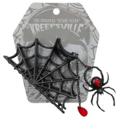 Spider Charm Web Claw Clip Black 12 Spider Charm Web Claw Clip Black -Kreepsville Shop HCCWSCB 4