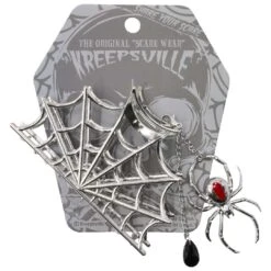 Spider Charm Web Claw Clip Silver -Kreepsville Shop HCCWSCS 4
