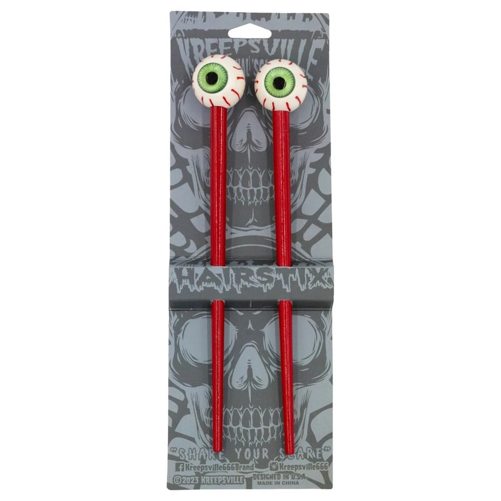Eyeball Green Hair Sticks 4 Eyeball Green Hair Sticks - Image 2