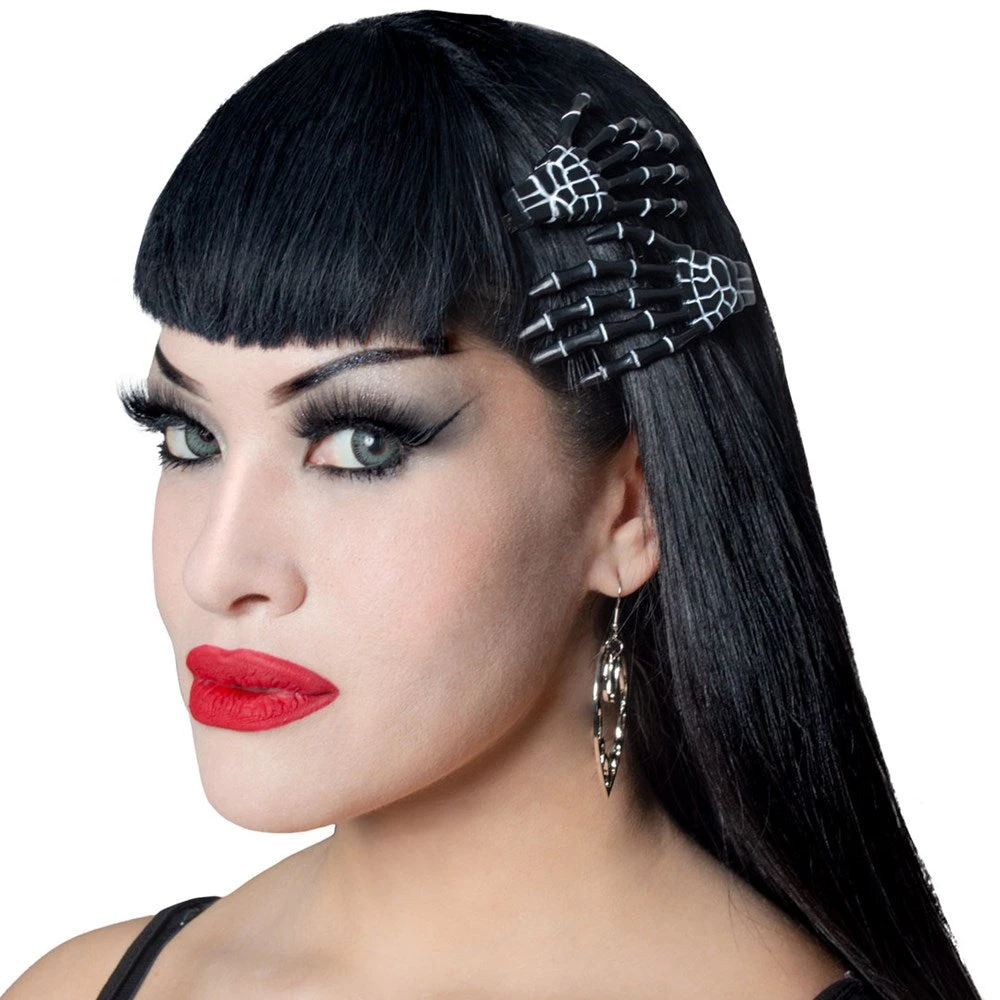 Kreepsville 666 Skeleton Bone Hand Hairslides Black 5 Kreepsville 666 Skeleton Bone Hand Hairslides Black - Image 3