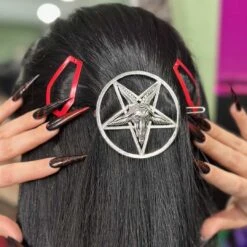 Kreepsville 666 Baphomet Circle Hair Clip -Kreepsville Shop HSBPC 4