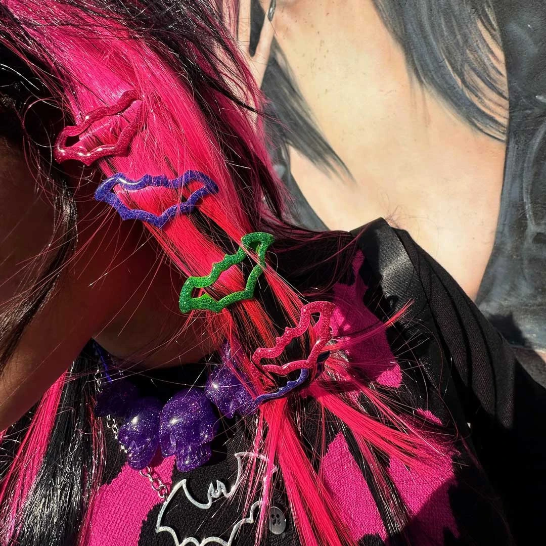 Bat Snap Hair Clips Multi Color 6 Bat Snap Hair Clips Multi Color - Image 4
