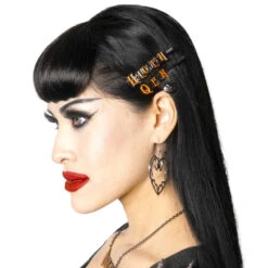 Halloween Queen Text Hair Slides -Kreepsville Shop HSTHQ 3