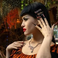 Halloween Queen Text Hair Slides -Kreepsville Shop HSTHQ 5