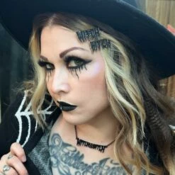 Witch Bitch Text Hair Slides -Kreepsville Shop HSTWB 5