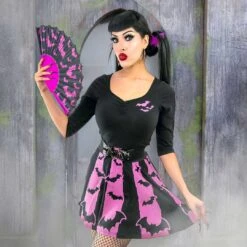 Bat Scallop Fan Pink -Kreepsville Shop HWFBP 4
