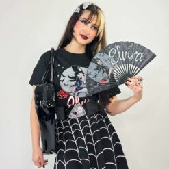Elvira Bewitched Fabric Fan -Kreepsville Shop HWFEB 5