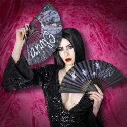 Elvira Dark Love Fabric Fan -Kreepsville Shop HWFEDL 4