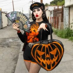 Elvira Halloween Queen Fabric Fan -Kreepsville Shop HWFEHQ 5