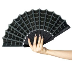 Spiderweb Scallop Fan Black 9 Spiderweb Scallop Fan Black -Kreepsville Shop HWFEWB 3