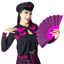 Spiderweb Scallop Fan Pink -Kreepsville Shop HWFEWP 2