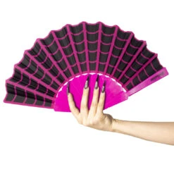 Spiderweb Scallop Fan Pink -Kreepsville Shop HWFEWP 3