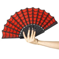 Spiderweb Scallop Fan Red -Kreepsville Shop HWFEWR 3