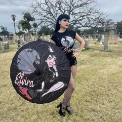 Elvira Bewitched Fabric Parasol -Kreepsville Shop HWPEBW 4