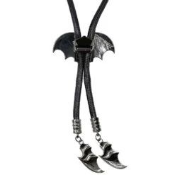 Bat Black Bolo Western Tie -Kreepsville Shop JBTBB 3