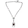 Black Widow Spider Rosary Charm Necklace