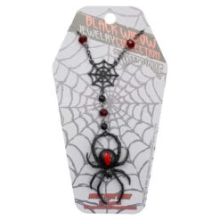 Black Widow Spider Rosary Charm Necklace -Kreepsville Shop JNBWS 3