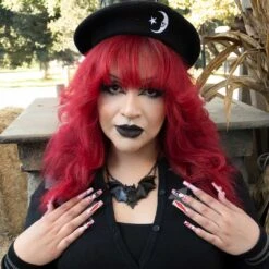 Creature Of The Night Bat Black Necklace -Kreepsville Shop JNCNBB 4