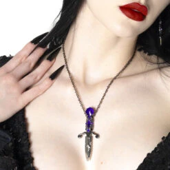 Elvira Dagger Necklace Purple -Kreepsville Shop JNEDP 4