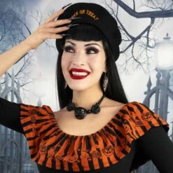 Jack O Lantern Pumpkin Necklace Black 9 Jack O Lantern Pumpkin Necklace Black -Kreepsville Shop JNJOLB 4