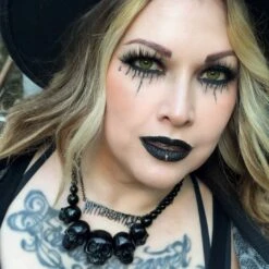 Skull Collection Necklace Black -Kreepsville Shop JNSCB 5