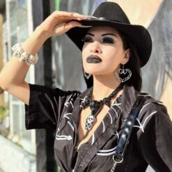 Crow Skull Collection Necklace Black -Kreepsville Shop JNSCCB 4