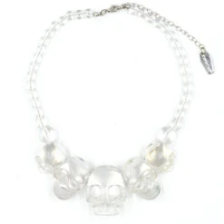 Skull Collection Necklace Crystal Clear -Kreepsville Shop JNSCCC