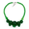 Skull Collection Necklace Green Glitter