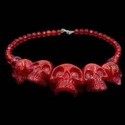 Skull Collection Necklace Red Glitter -Kreepsville Shop JNSCRG 3 93342367 5816 4c97 a8bb 26990f7ede60