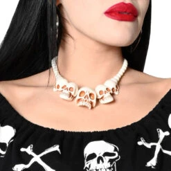Skull Collection Necklace White -Kreepsville Shop JNSCW 3