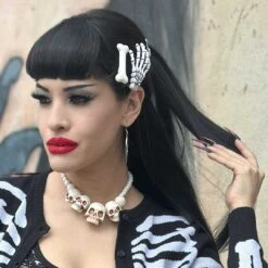 Skull Collection Necklace White -Kreepsville Shop JNSCW 5