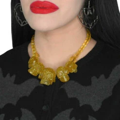 Skull Collection Necklace Gold Glitter -Kreepsville Shop JNSCYGG 3 ee749987 d455 4358 8997 c5b53767d1d9