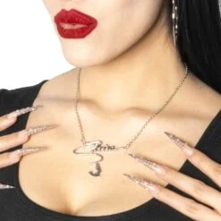 Elvira Bat Name Text Necklace -Kreepsville Shop JNTEB 4