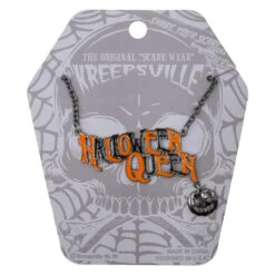 Halloween Queen Text Necklace -Kreepsville Shop JNTHQ 3