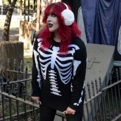 Ribcage Skeleton Bones Sweater -Kreepsville Shop MKWBBW 6