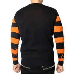 Pumpkin Distressed Striped Sweater -Kreepsville Shop MKWPDS 3