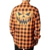 Pumpkin Face Orange Flannel Shirt -Kreepsville Shop MSFPF 1