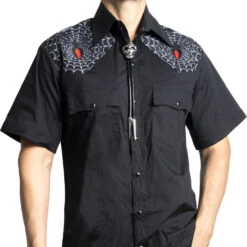 Black Widow Western Shirt -Kreepsville Shop MSWBW 3