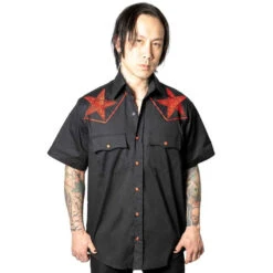 Kreepsville 666 Hellbilly Baphomet Western Shirt Red -Kreepsville Shop MSWHBR 3