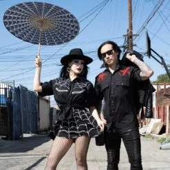 Kreepsville 666 Hellbilly Baphomet Western Shirt Red -Kreepsville Shop MSWHBR 6