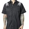 Harlock Skull X Bones Western Shirt -Kreepsville Shop MSWHSXB 1