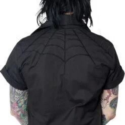 Spiderweb Black Western Shirt -Kreepsville Shop MSWWB 4