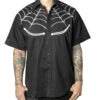 Spiderweb White Western Shirt -Kreepsville Shop MSWWW 1