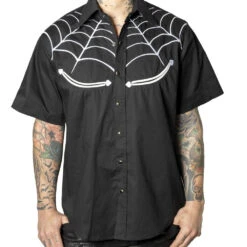 Spiderweb White Western Shirt