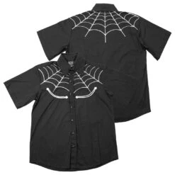 Spiderweb White Western Shirt -Kreepsville Shop MSWWW 5