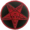 Satanic Circle Shiny Red Patch -Kreepsville Shop PSCRPU