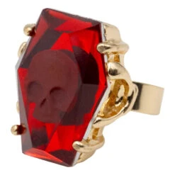 Elvira Coffin Jewel Red Ring