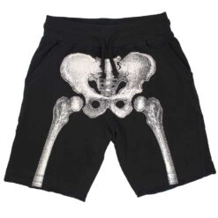 Skeleton Bone Mens White Shorts -Kreepsville Shop SHSBW 3