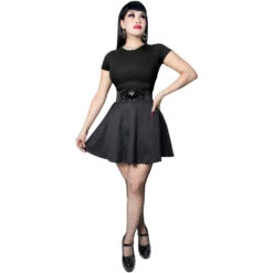 Death Repeat Embossed Skater Skirt -Kreepsville Shop SKDRE 3
