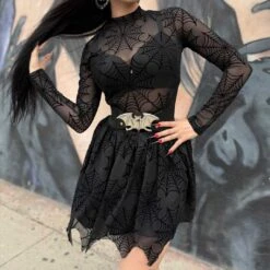 Spiderweb Mesh Tutu Skirt -Kreepsville Shop SKMSWT 4